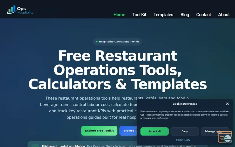 Screenshot of Ops Hospitality 