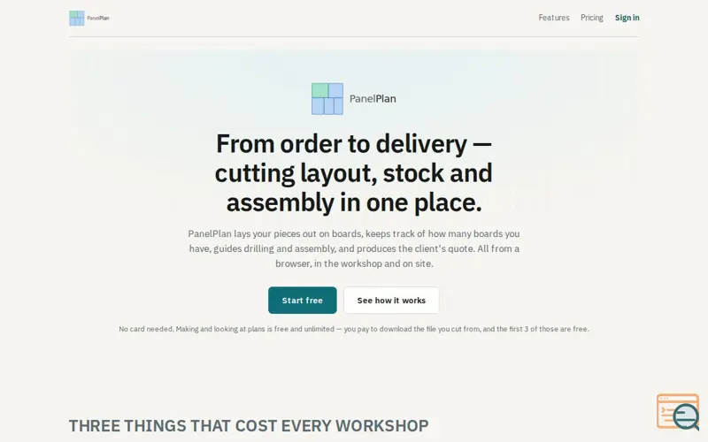 Screenshot of PanelPlan
