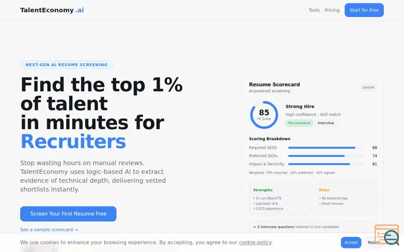 Screenshot of TalentEconomy