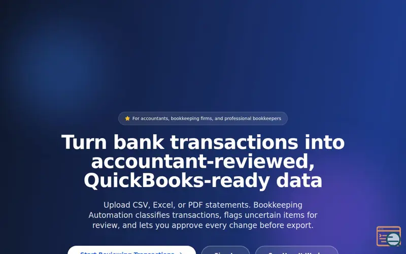 Screenshot of BookkeepingAutomation.ai