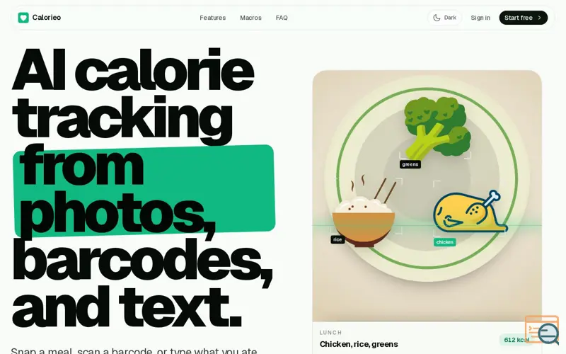 Screenshot of Calorieo - AI calorie tracker