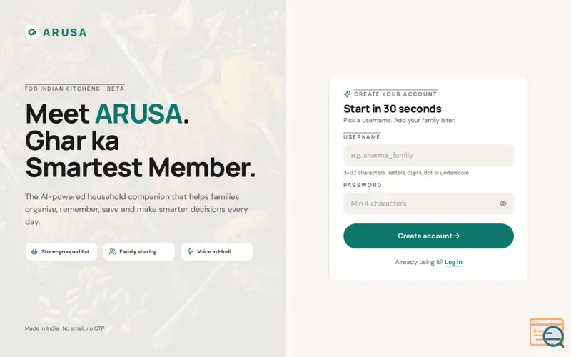 Screenshot of ARUSA
