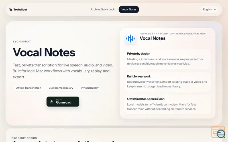 Screenshot of Vocal Notes