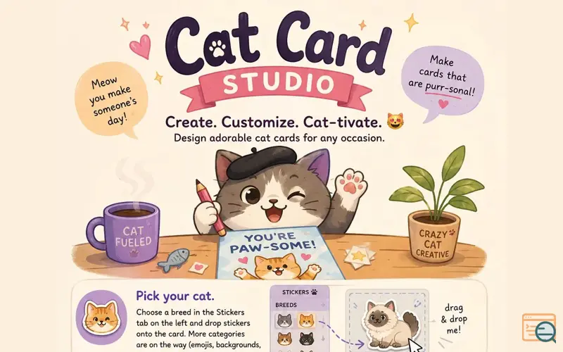 Screenshot of Cat Card Studio