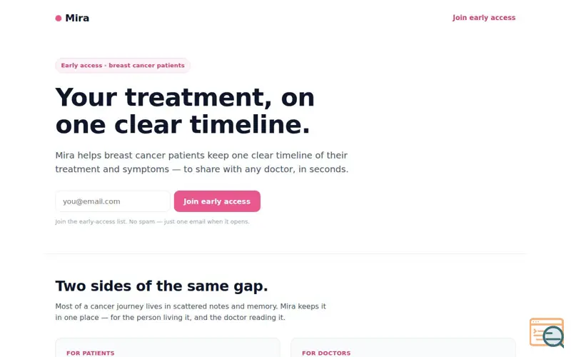 Screenshot of Mira