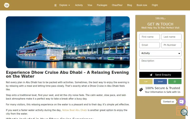 Screenshot of Dhow Cruise Abu Dhabi