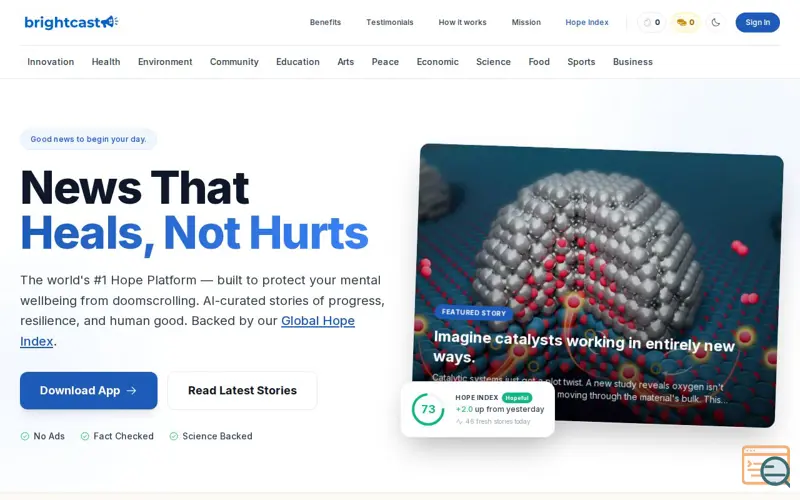 Screenshot of Brightcast