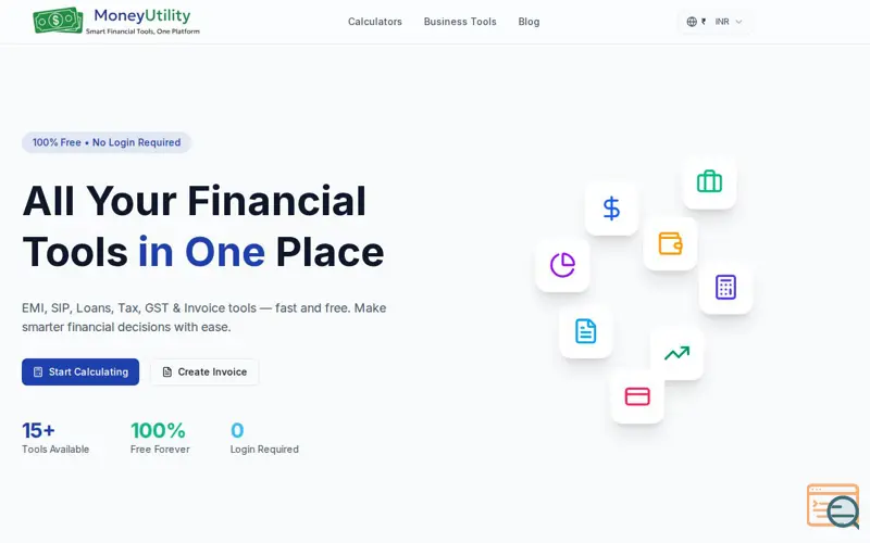 Screenshot of MoneyUtility