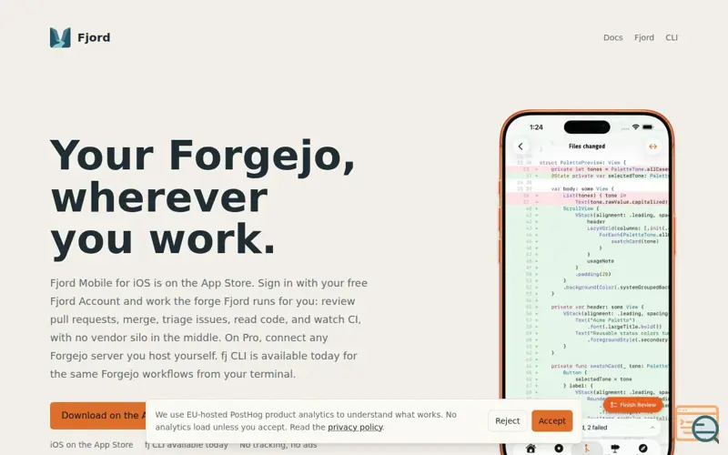 Screenshot of Fjord Mobile