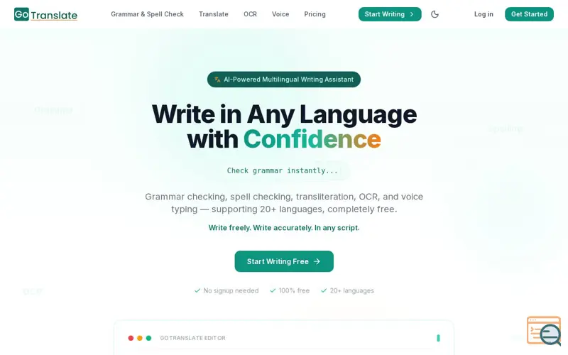 Screenshot of GoTranslate