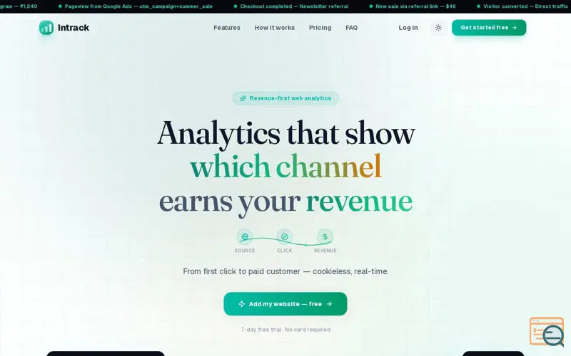 Screenshot of Intrack