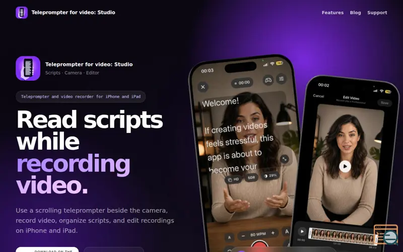 Screenshot of Teleprompter for video