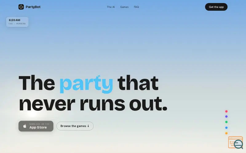 Screenshot of PartyBot
