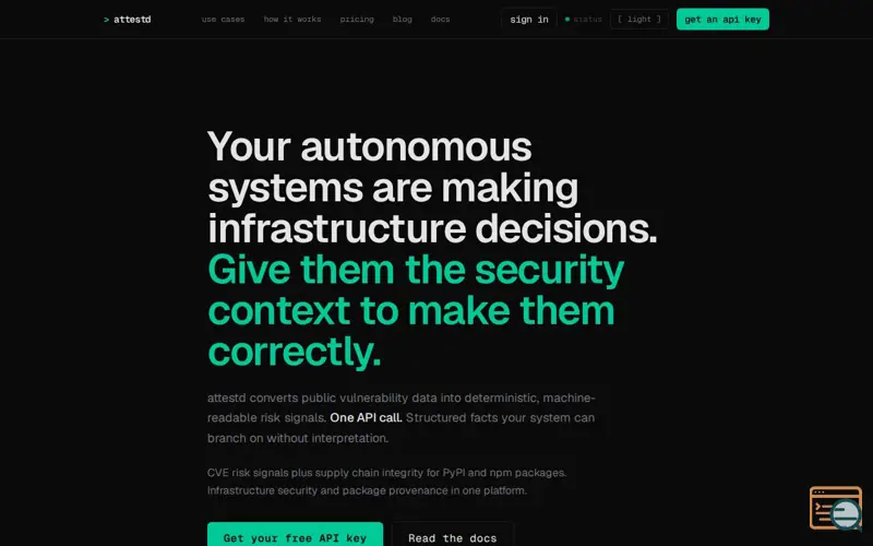 Screenshot of attestd