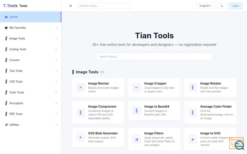 Screenshot of Tian Tools