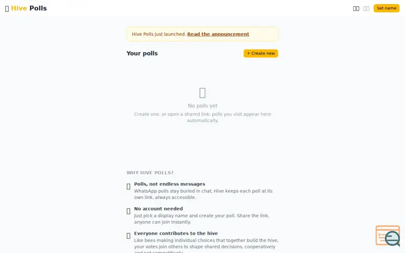 Screenshot of Hive
