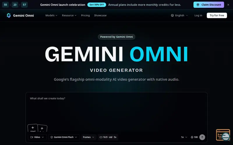 Screenshot of Gemini Omni Video