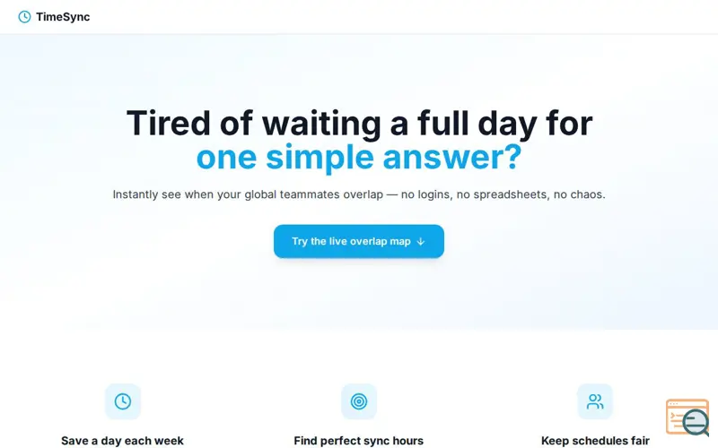 Screenshot of TimeSync Overlap Tool