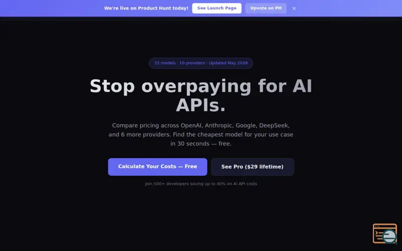 Screenshot of APIpulse, a launch using Combell DNS