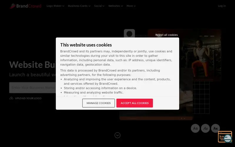 Screenshot of BrandCrowd, a launch using Valimail
