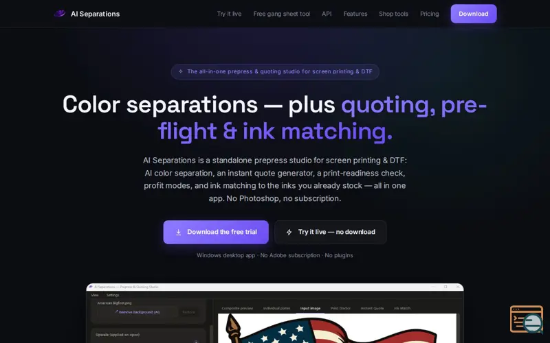 Screenshot of AI Separations
