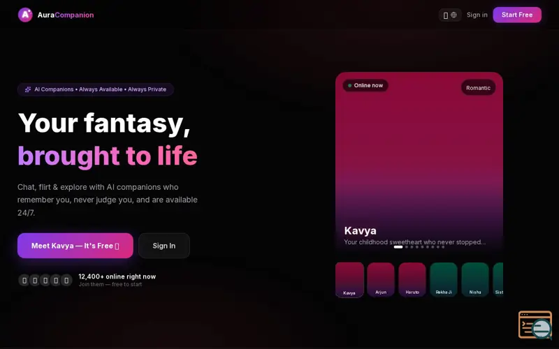 Screenshot of AuraMate
