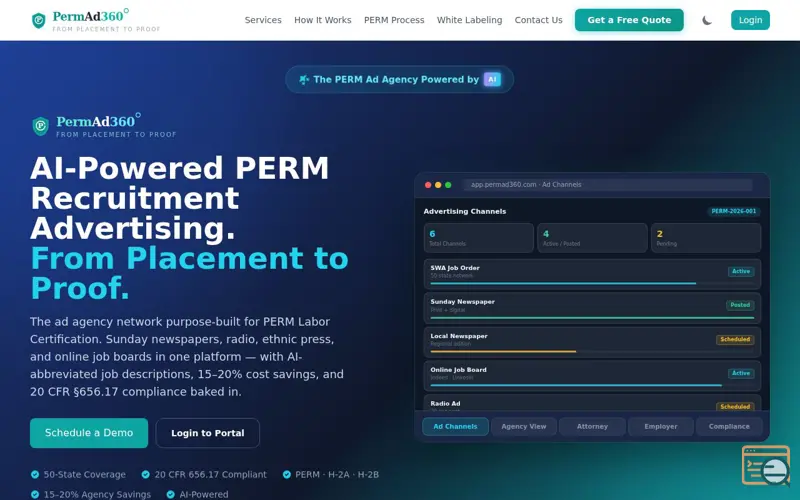 Screenshot of PermAd360