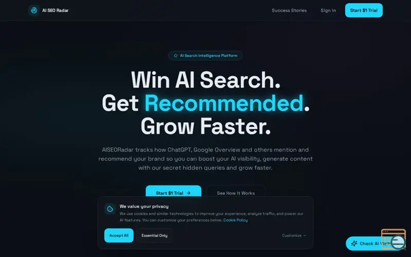 Screenshot of Ai SEO radar