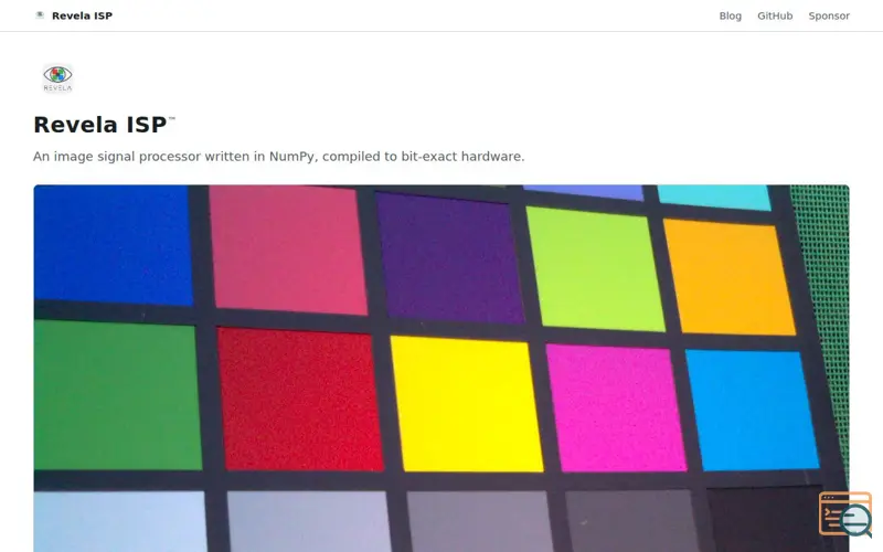 Screenshot of Revela ISP — an image signal processor written in NumPy