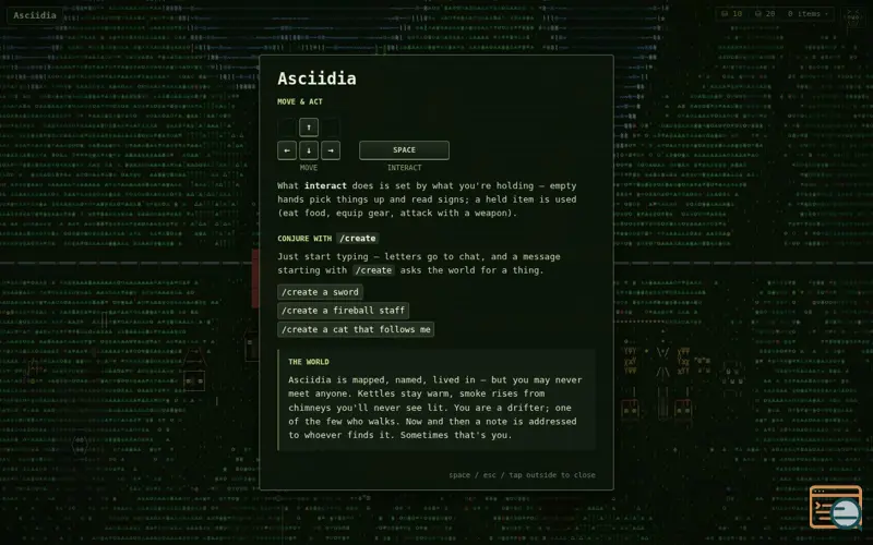 Screenshot of Asciidia