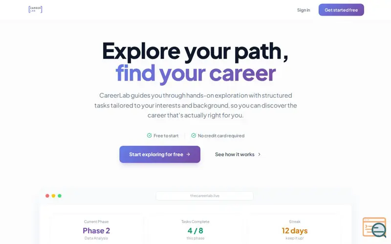 Screenshot of CareerLab