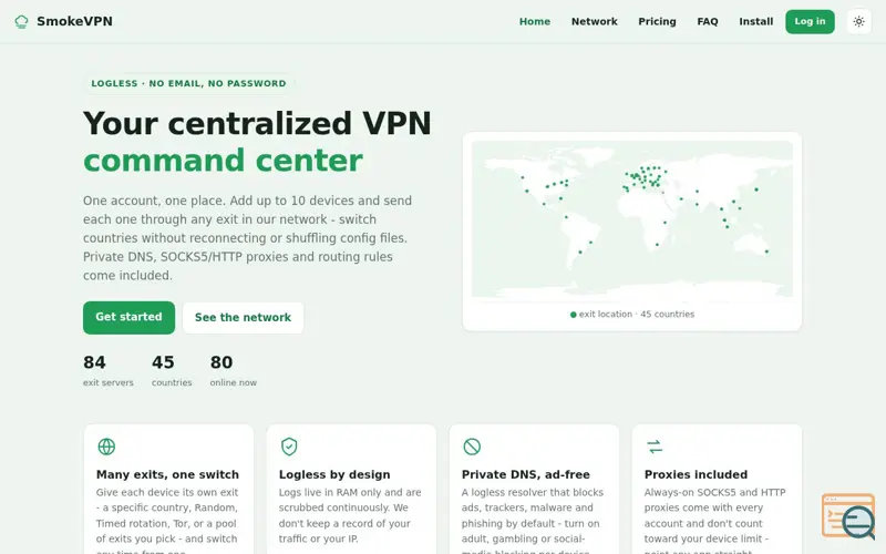 Screenshot of SmokeVPN