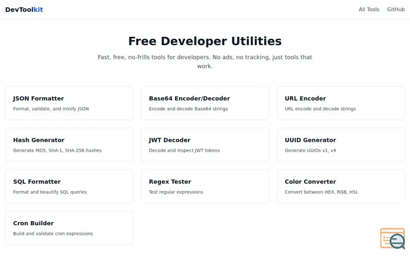 Screenshot of DevToolkit