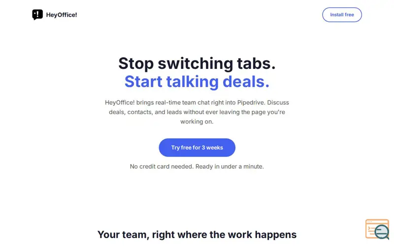Screenshot of HeyOffice!