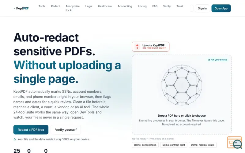Screenshot of KeptPDF