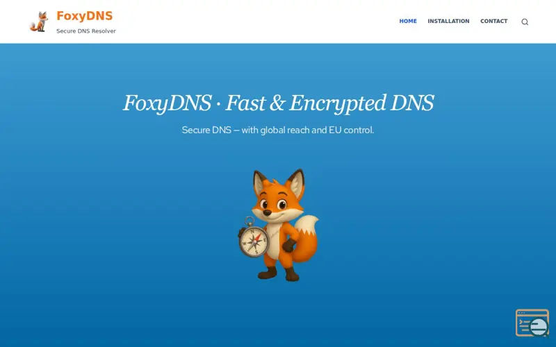 Screenshot of FoxyDNS, a launch using SITE.nl