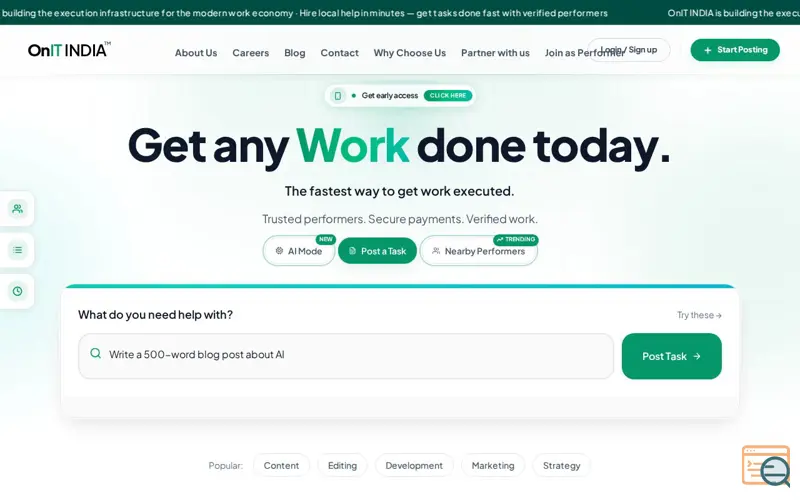 Screenshot of OnIT India