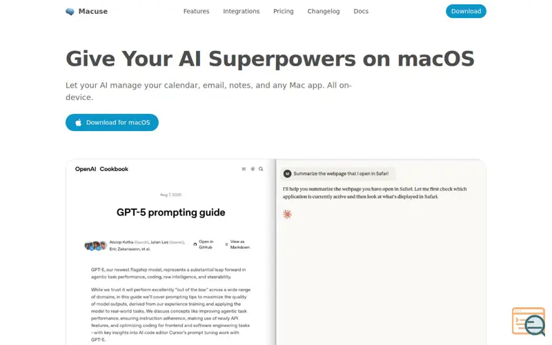 Screenshot of Macuse