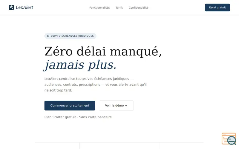 Screenshot of LexAlert