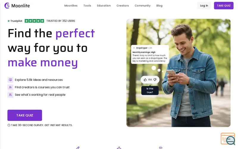 Screenshot of Moonlite Money: Real Ways to Earn Online