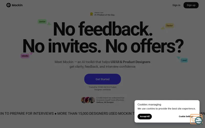 Screenshot of Mockin 2.0, a launch using UniSender