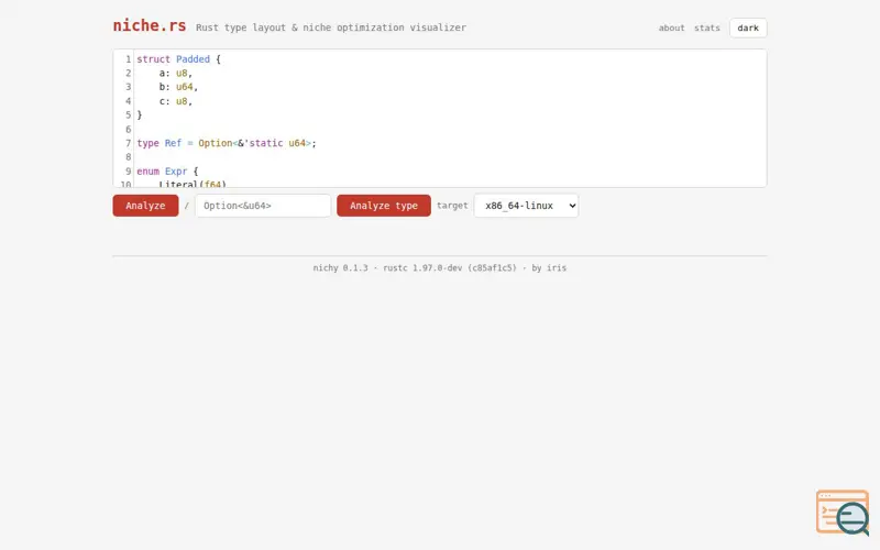 Screenshot of nichy