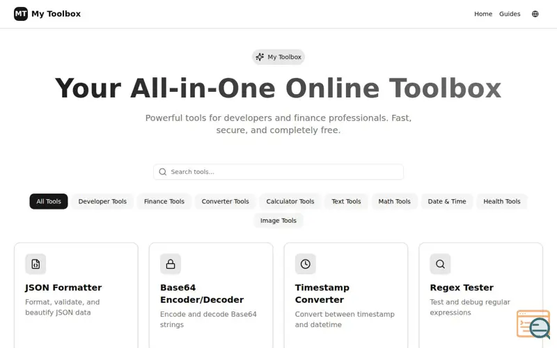 Screenshot of My Toolbox