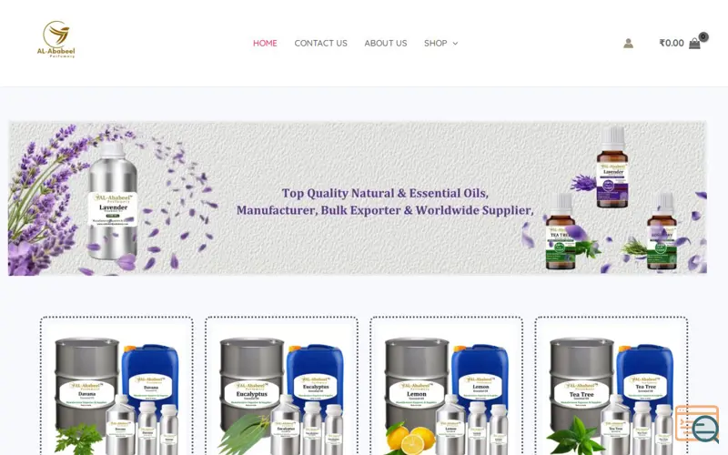 Screenshot of AL Ababeel Perfumery Pvt. Ltd.