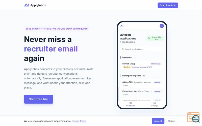 Screenshot of ApplyInbox