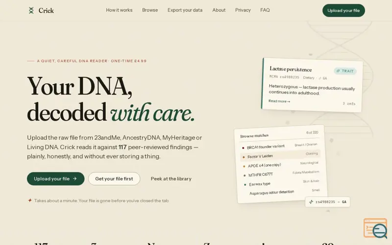 Screenshot of Crick