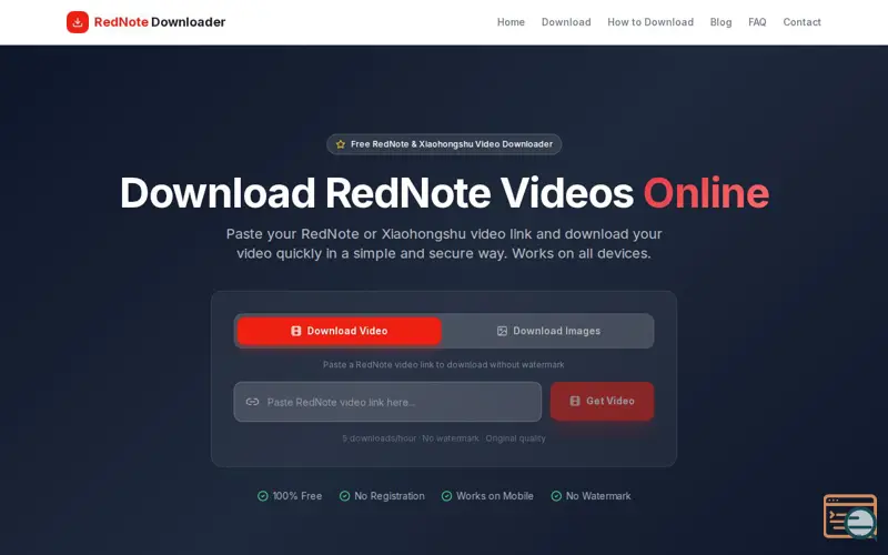 Screenshot of RedNote Video Downloader