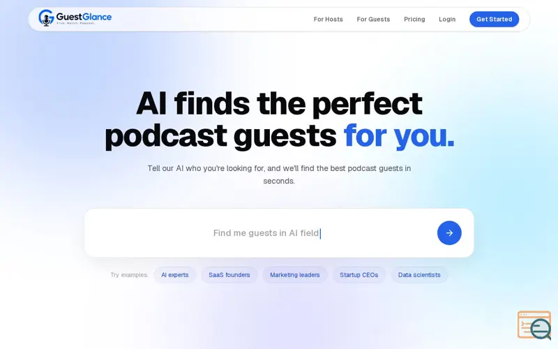 Screenshot of Guest Glance