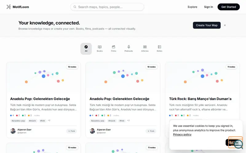 Screenshot of Motifloom, a launch using KebirHost