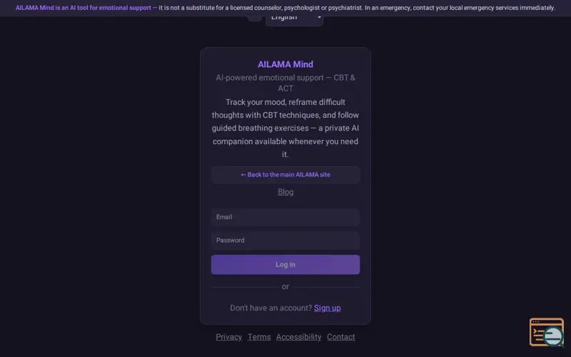 Screenshot of MIND.AILAMA.LIVE